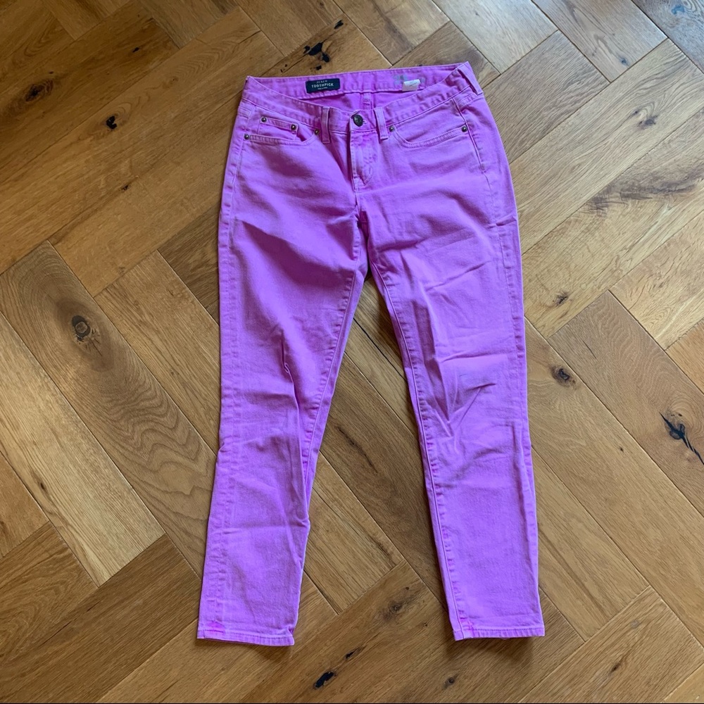 J Crew toothpick jeans in lilac, 29